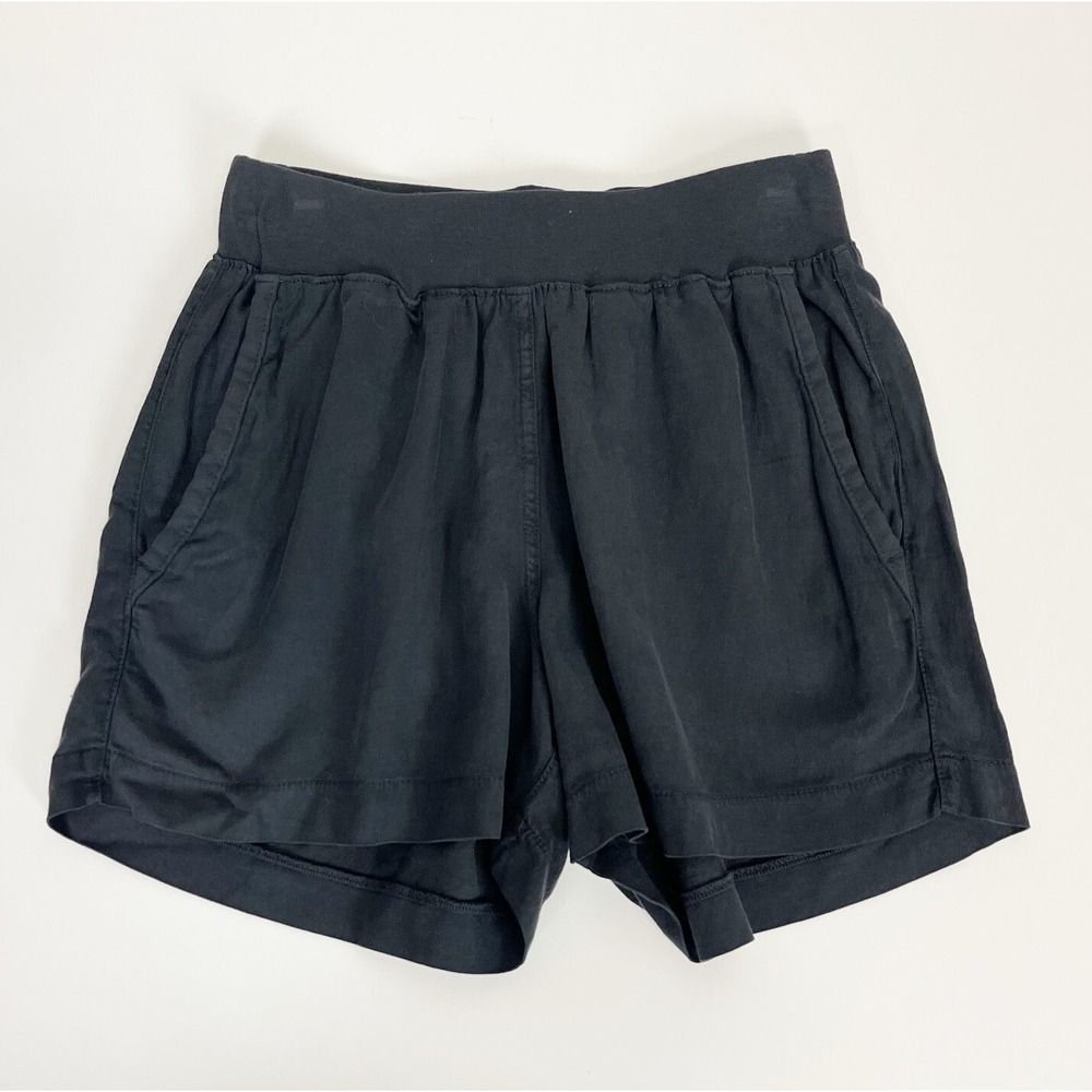 Faherty Arlie Short Womens Size XS Faded Black Classic Linen Blend Pockets